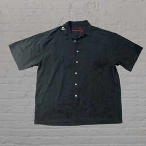 Bamboo Cay Embroidered Palms Button Up